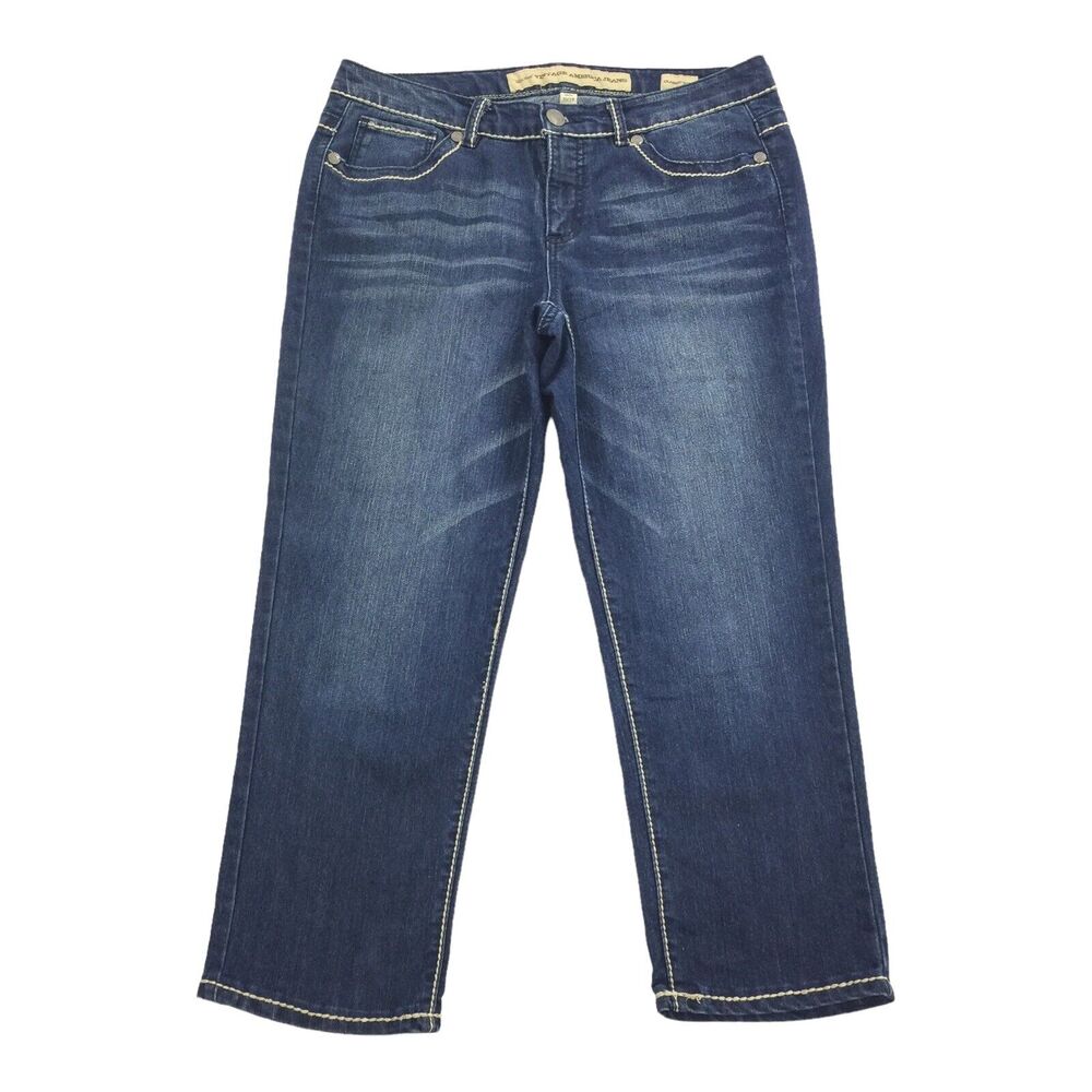 Nine West Vintage America Classic Rise Cropped Jean Pants Size 10 Womens Denim L